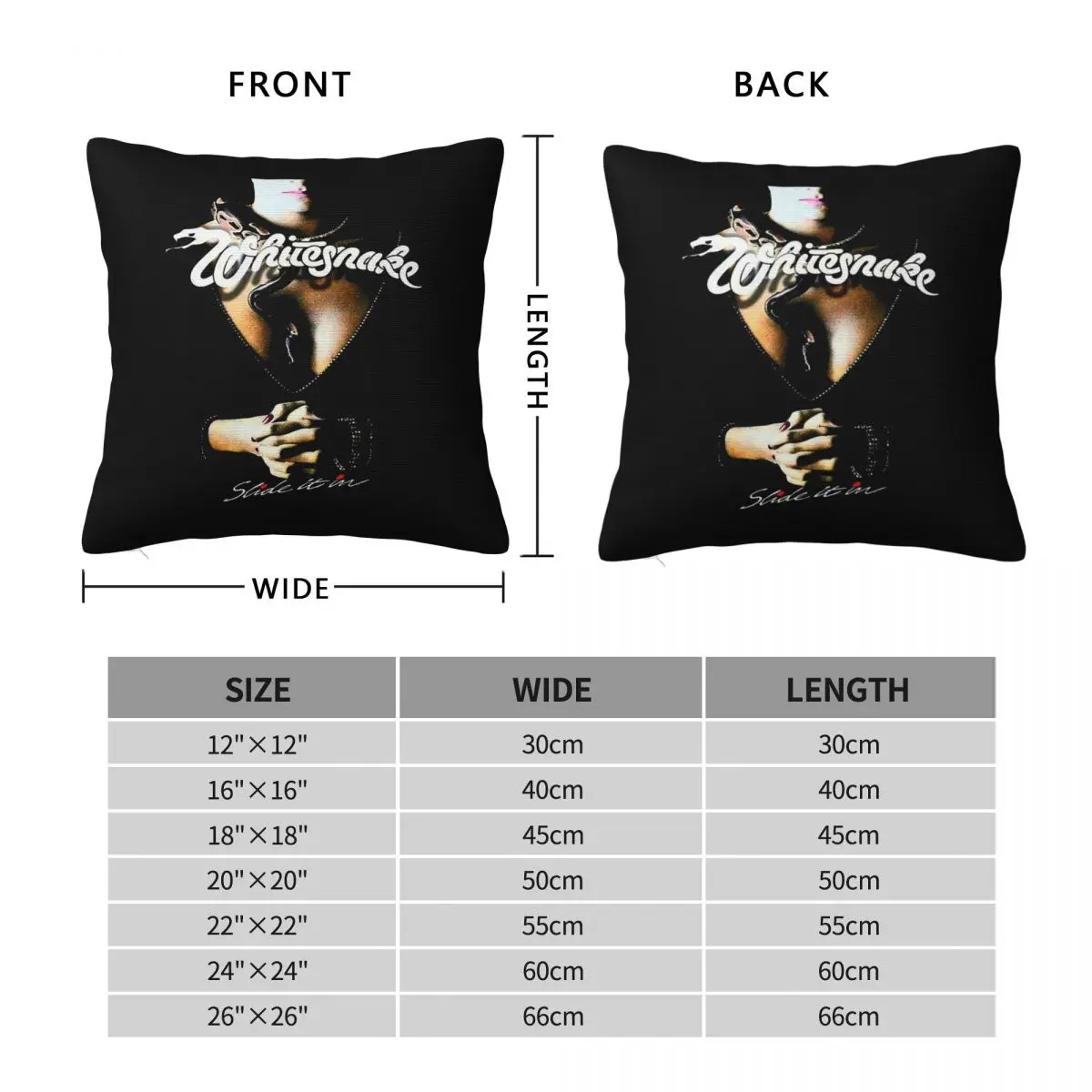 Whitesnake Slide It In Square Pillowcase Polyester Linen Velvet Creative Zip Decorative Room Cushion Cover