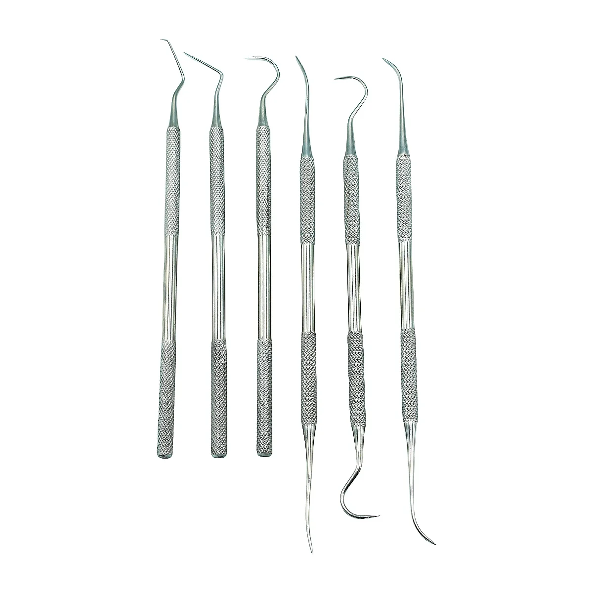 6pcs/set Dental Double Hook Tooth Explorer Probe Dentist Stainless Steel Dental Tool Teeth Clean Hygiene Explorer Probe Hook