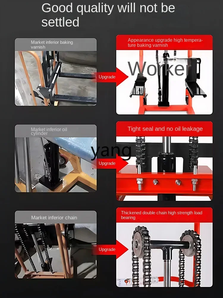 Yhl Unloading Small Forklift Manual Small Stacker Lift Truck Miniature Lift Car Truck