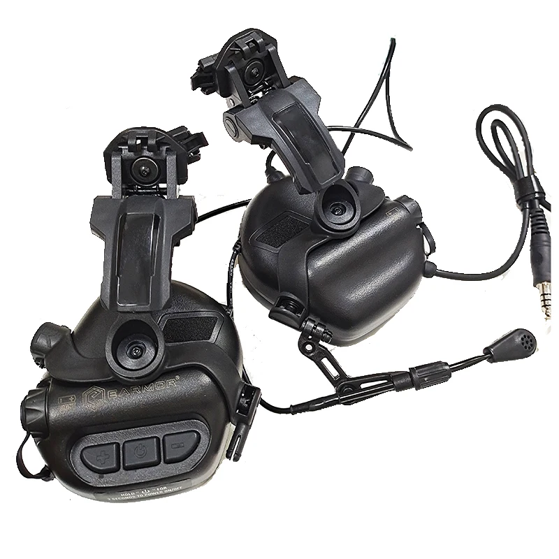 EARMOR M32 Shooting Earmuffs and Headphone Adapter Kit for FAST Helmets Wendy M-LOK ARC Helmet, Active Headphones