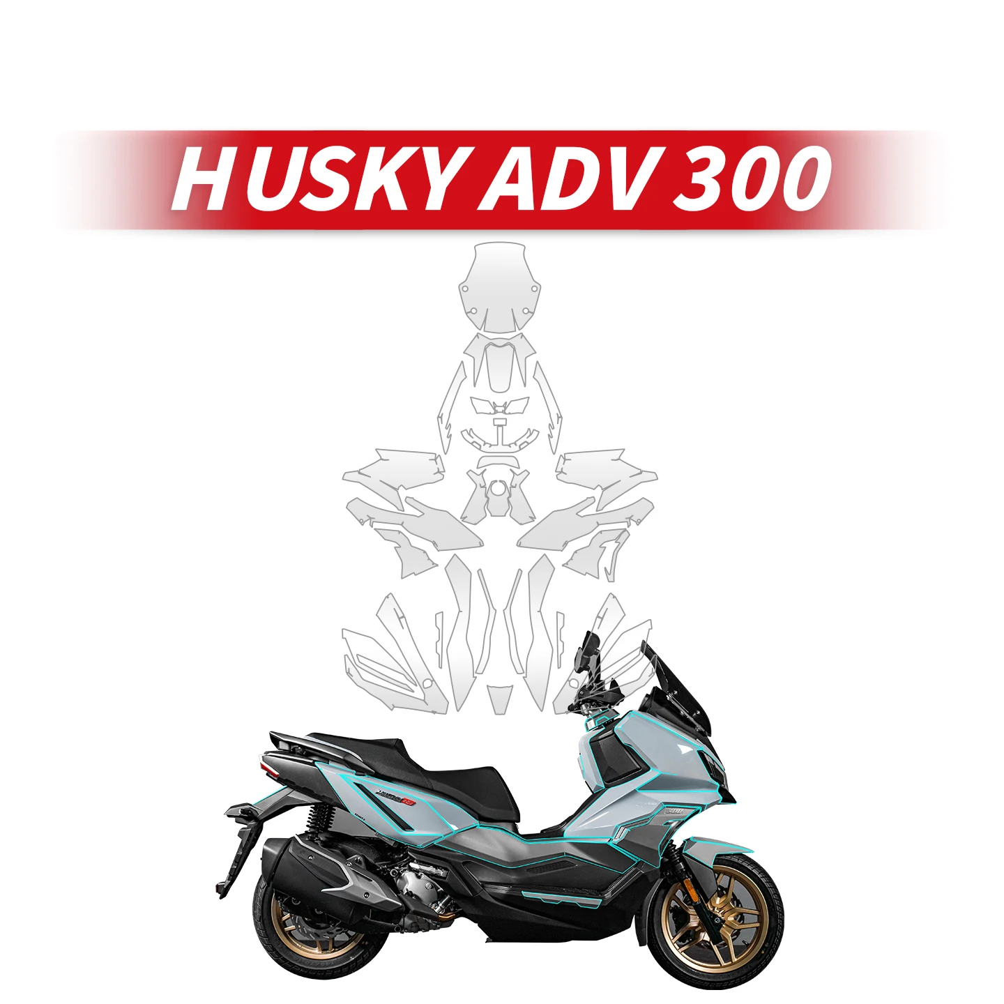 

Для SYM HUSKY ADV 300 мотоцикла, прозрачная защитная пленка для всего тела, комплекты велосипедных аксессуаров, защитные наклейки, наклейки