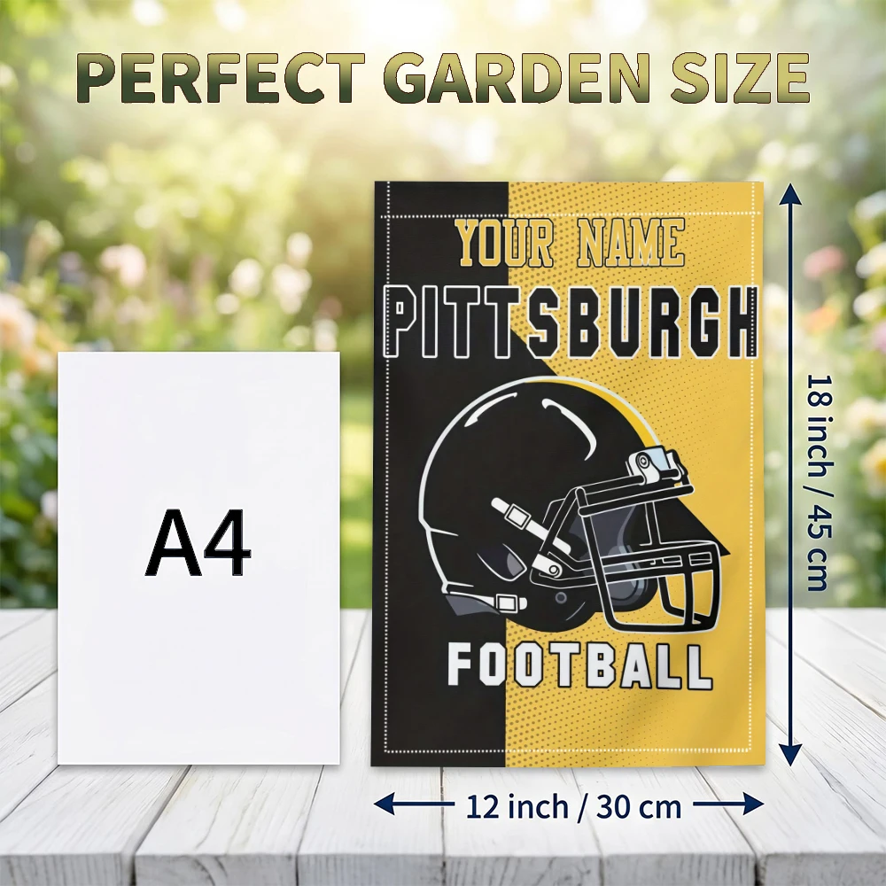 1pc double-sided Customizable Football Helmet Garden flag personalized custom Name garden decoration 30*45cm(12x18in) view 4