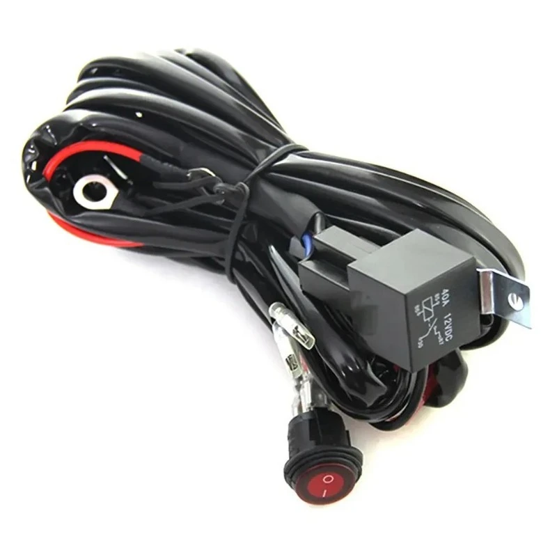 

For 1 to 2 Splitter Waterproof Power Controller Off-Road Universal Motorcycle LED Light Switch Wiring Harness Relay Kit ﻿
