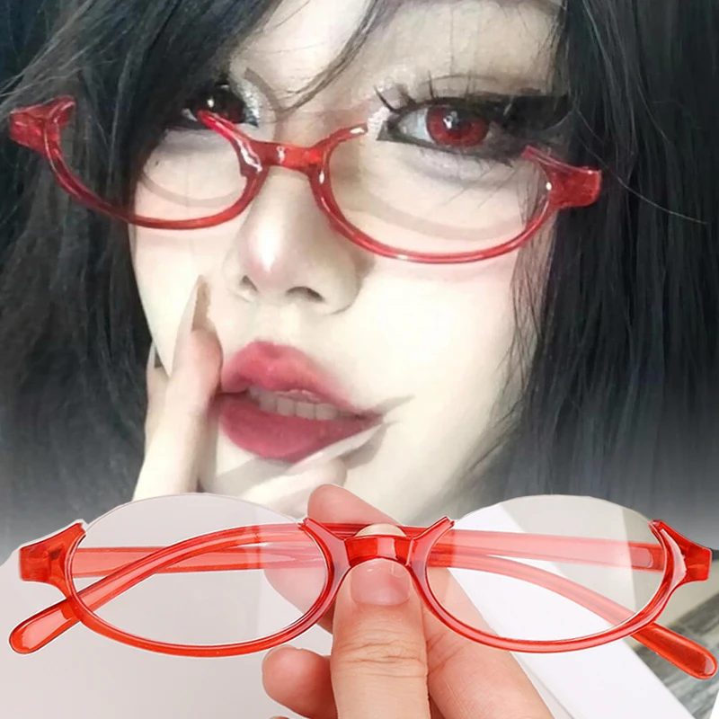 Cosplay Halbrahmen Brillen Sommer Damen Herren Rote Brillen Täglich Vielseitig Bequeme Brille Mode Ohne Objektivzubehör