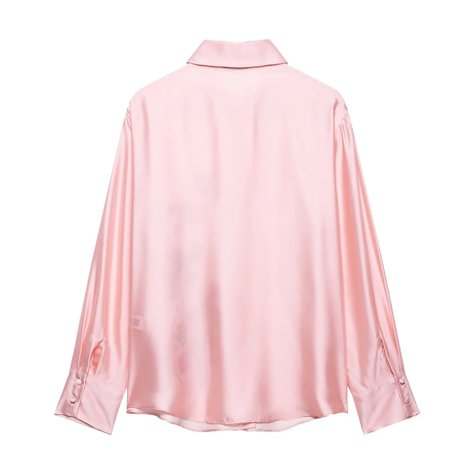 RARA Womens Floral Print Satin Shirt Stylish Collar Design Long Sleeve Loose Fit Elegant Ladies Fashion Blouse