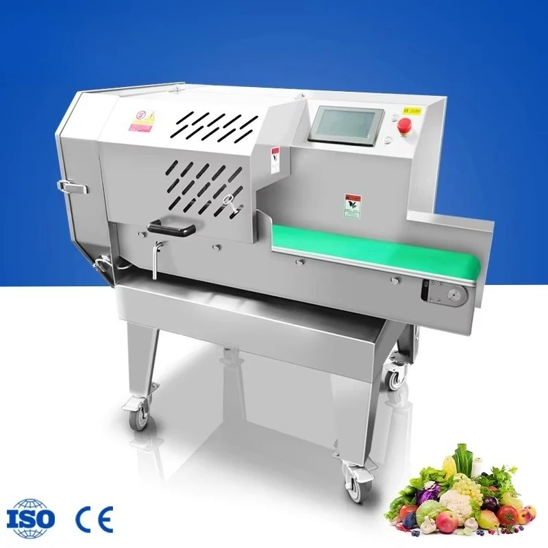 Double Head Multifunctional Vegetable Cutting Machine High Speed Automatic Slicing Shredding Dual Frequency Inverter Control