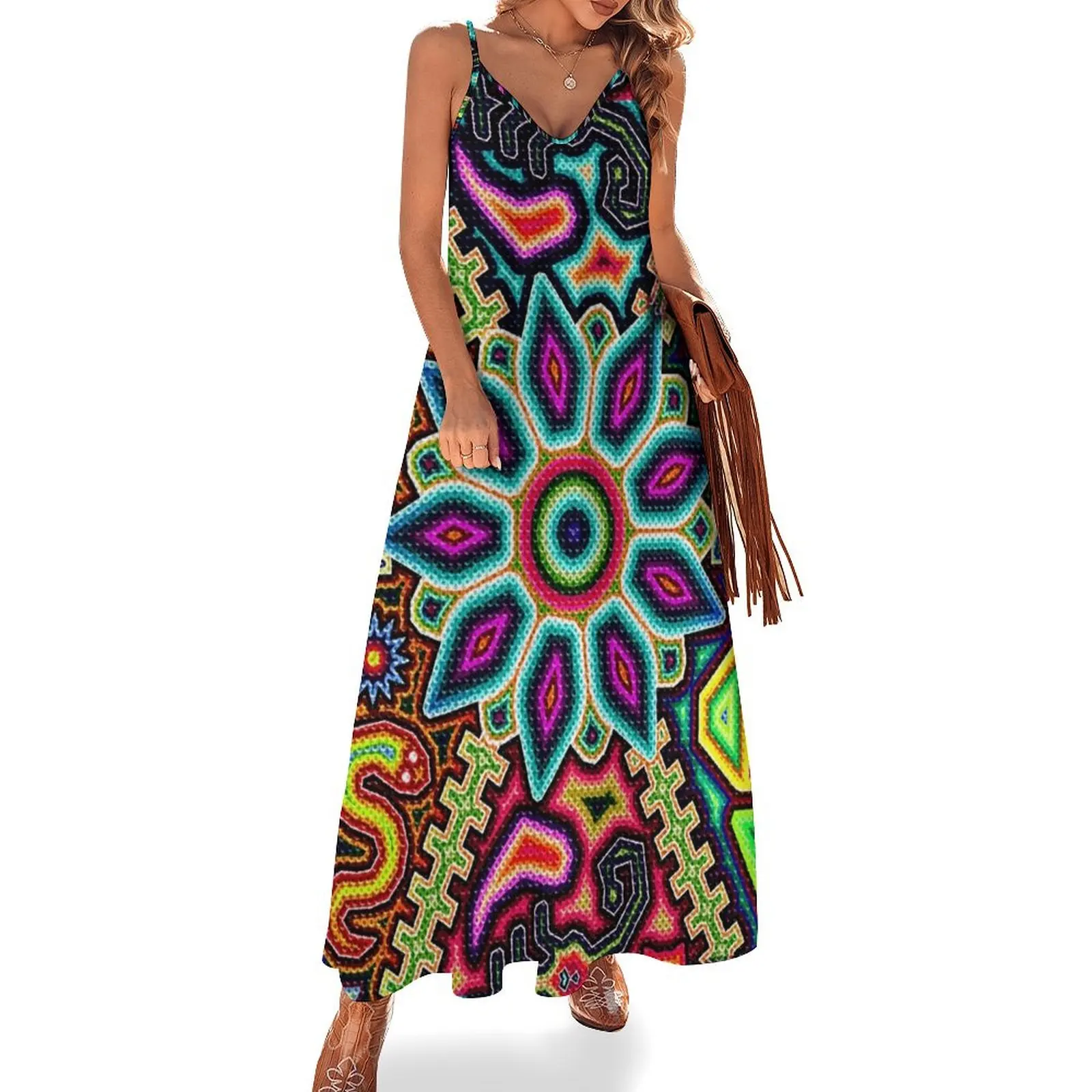 

Huichol Art Mexico Sleeveless Dress women evening dress Party dresses for summer 2024 summer 2024