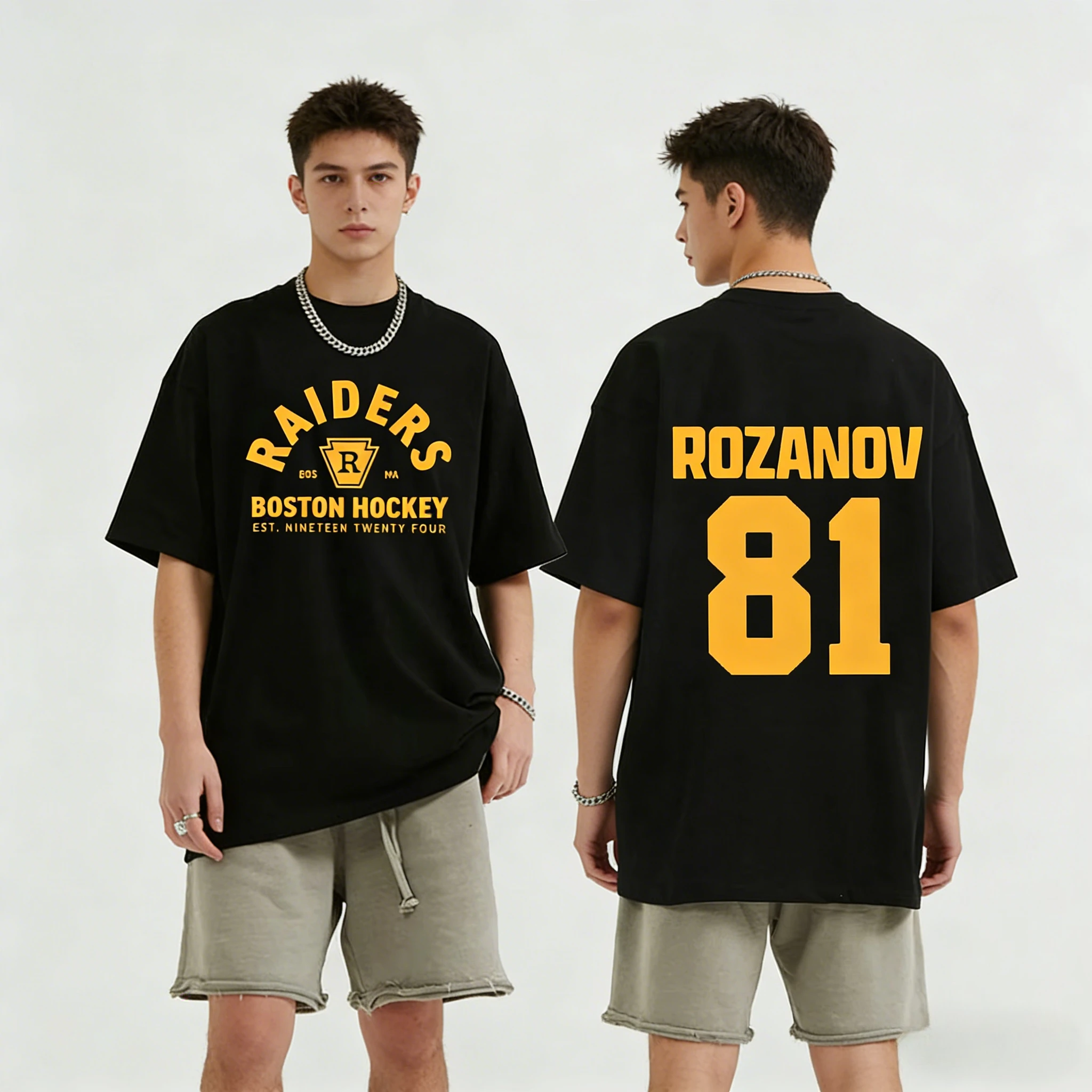 

Llya Rozanov 81Bos Raiders рубашка из 100% хлопка с ТВ-подогревом футболка с принтом Rivalry с короткими рукавами хлопковая мода унисекс уличная одежда топ