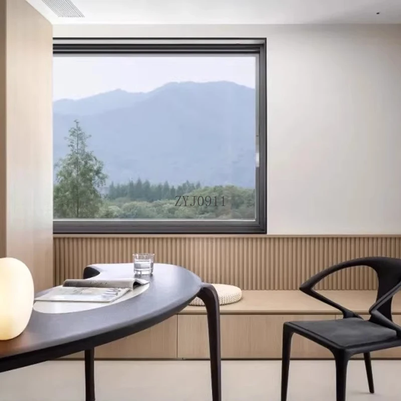 *New Chinese tea table Walnut tea table Tea house office Zen solid wood  brewing table