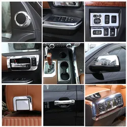 ABS Silver For Toyota Tundra 2014-2021 Interior Modified Car Center Control Decorative Strip Sticker Car Accessories