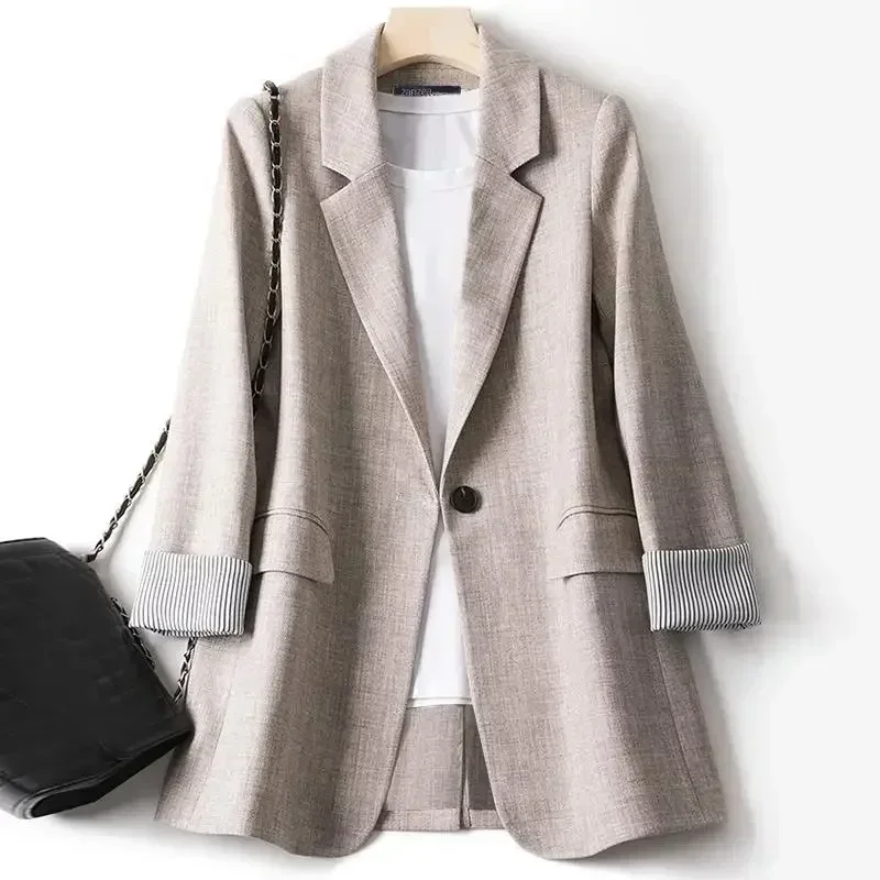 Autunno elegante donna lavoro Blazer moda Solid top abiti incontri vacanza sciolto manica lunga Outwears cappotti oversize donna Blazer