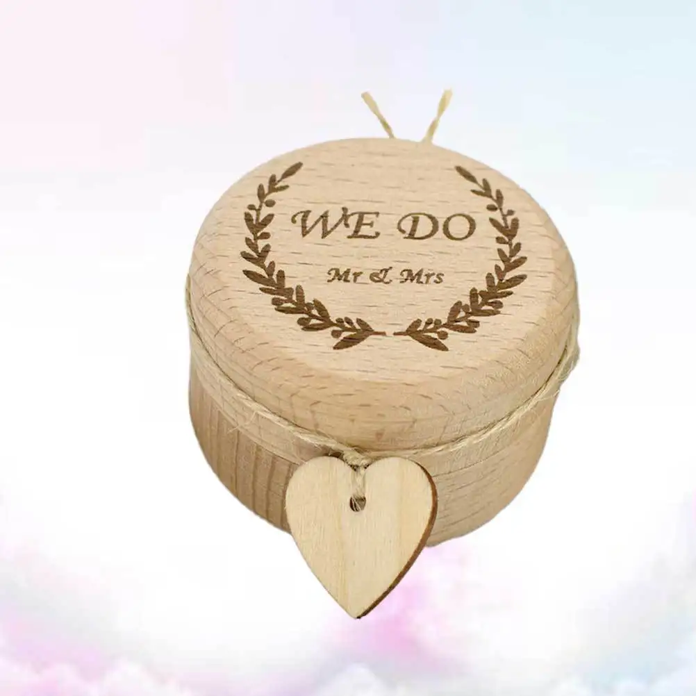 

1Pcs Rustic Wedding Ring Box Wooden Engagement Case Vintage Holder Compact Size Easy Carry Store Wooden Ring Box