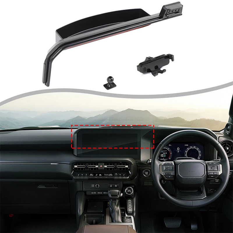 

1piece set For Toyota Land Cruiser Prado 250 LC250 2024+ ABS black car navigation screen mobile phone holder Car accessories RHD