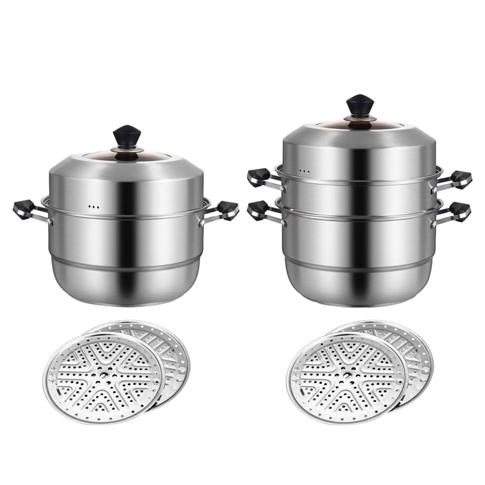 Stainless Steel Steamer Pots Food Steamer Pan Durable Cookware with Handle