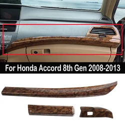 3pcs Agate Color Car Interior Central Control Dashboard Trim Cover for Honda Accord 8th 2008-2012 Car Accessories Styling