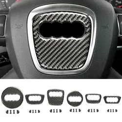 Car Steering Wheel Ring Trim Carbon Fiber Sticker Cover Decoration Auto Accessories For Audi A4 B8 8K A6 C6 4F Q5 8R Q7 4L A3 8V