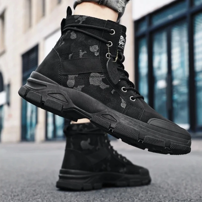 

Men's High-top, High-quality Breathable Comfortable and Anti-slip Men's Shoes, Retro Work Boots, Outdoor Hiking and Desert Boots