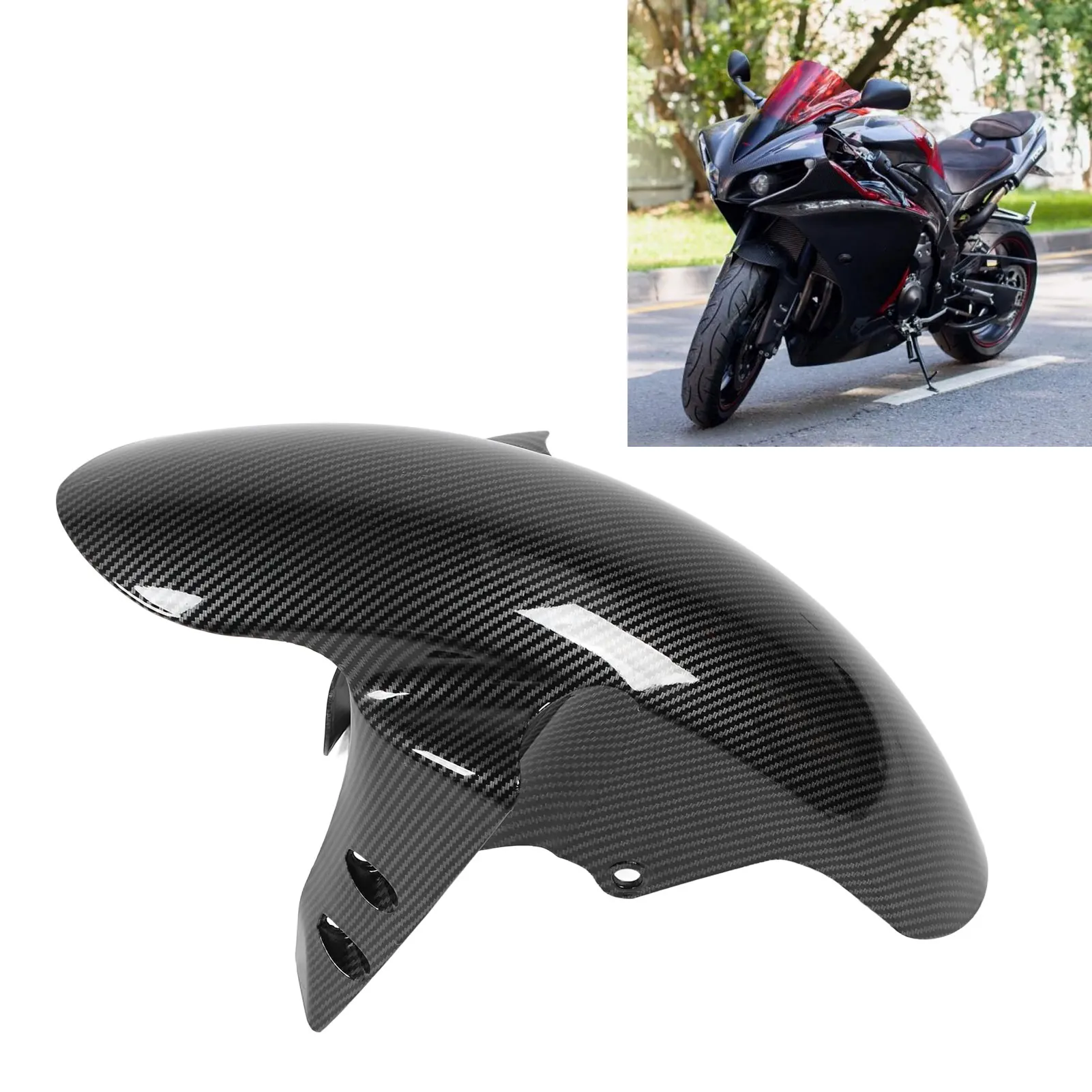 Motorcycle Front Mudguard Carbon Fiber Pattern High Strength Motorcycle Splash Guard Fairing For Yamaha YZF-R1 2002-2008