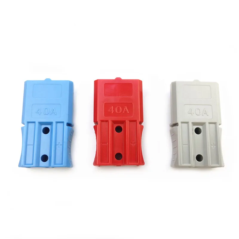 1 Pair of 40A Plug Power Connectors Red Blue Grey High Current Battery Tram Forklift Charging Connectors Male and Female Plugs