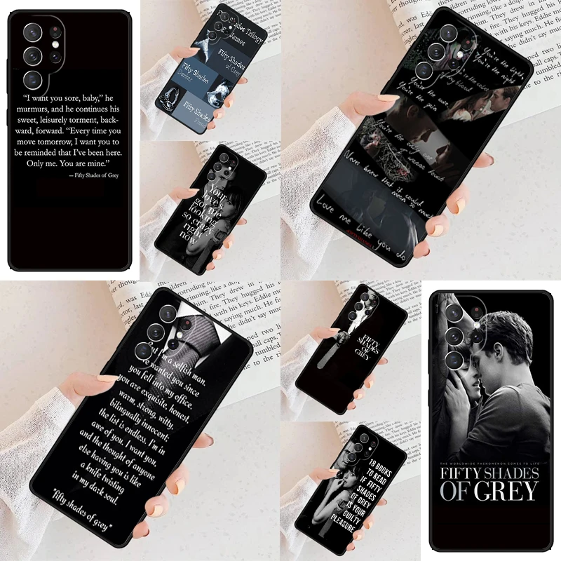 Fifty Shades of Grey Quotes Phone Case For Samsung Galaxy S24 S23 S22 S21 Ultra S10 Note 10 Pro S20 Plus FE S9 S8 Cover