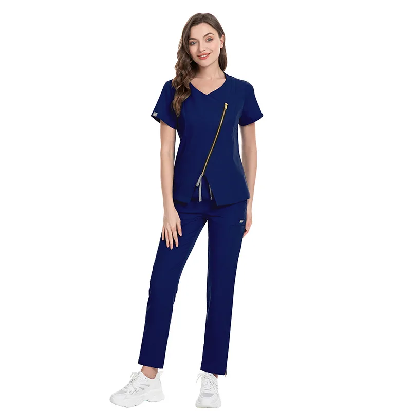 Vêtements d'infirmière à manches courtes pour femmes, vente en gros d'usine, brosse dentaire, uniformes médicaux à main pour femmes