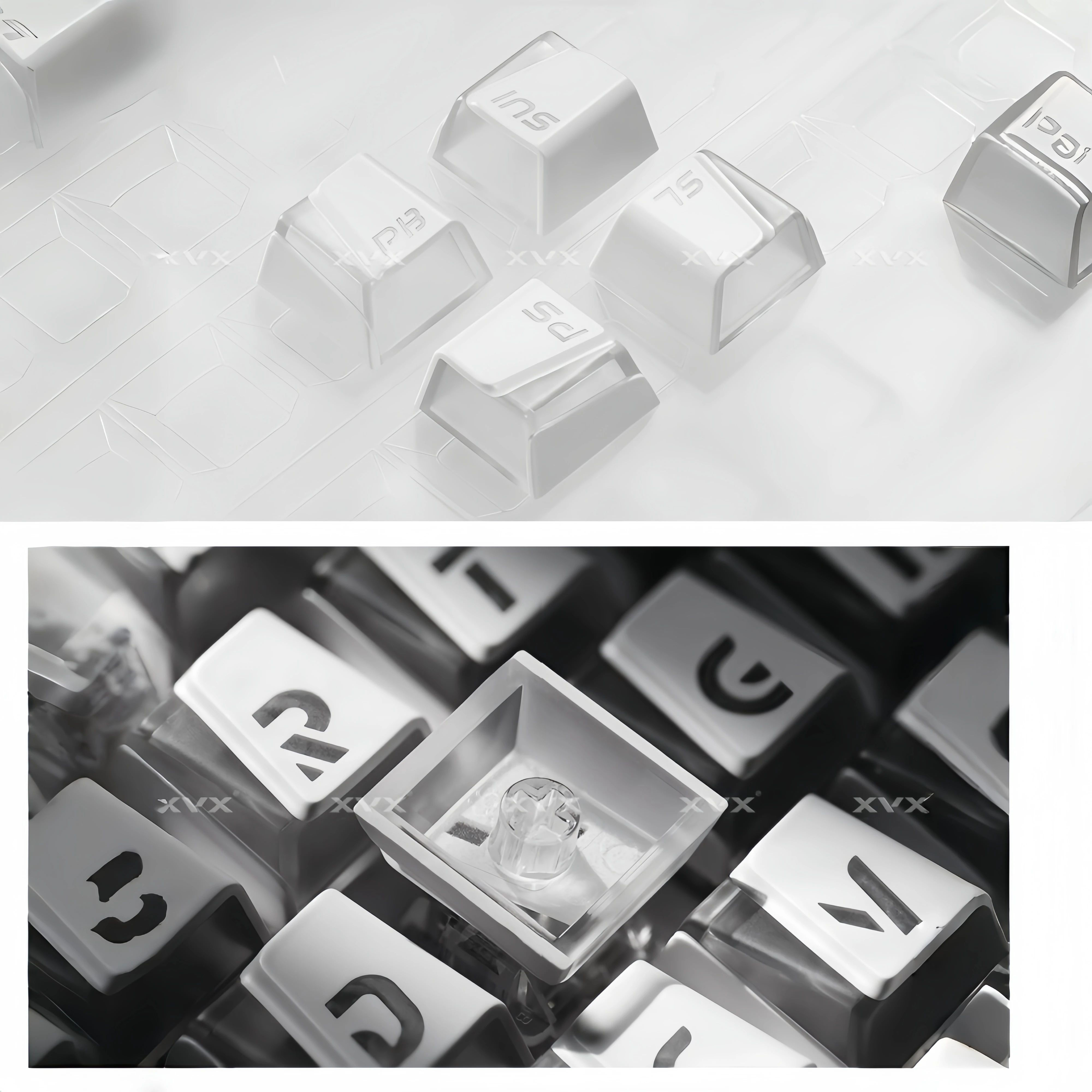 XVX Prism Keycap Cherry Highly Transparent Front Legends Large Character ABS PC Double Shot Magnetic Switch Mechanical Keycaps view 4