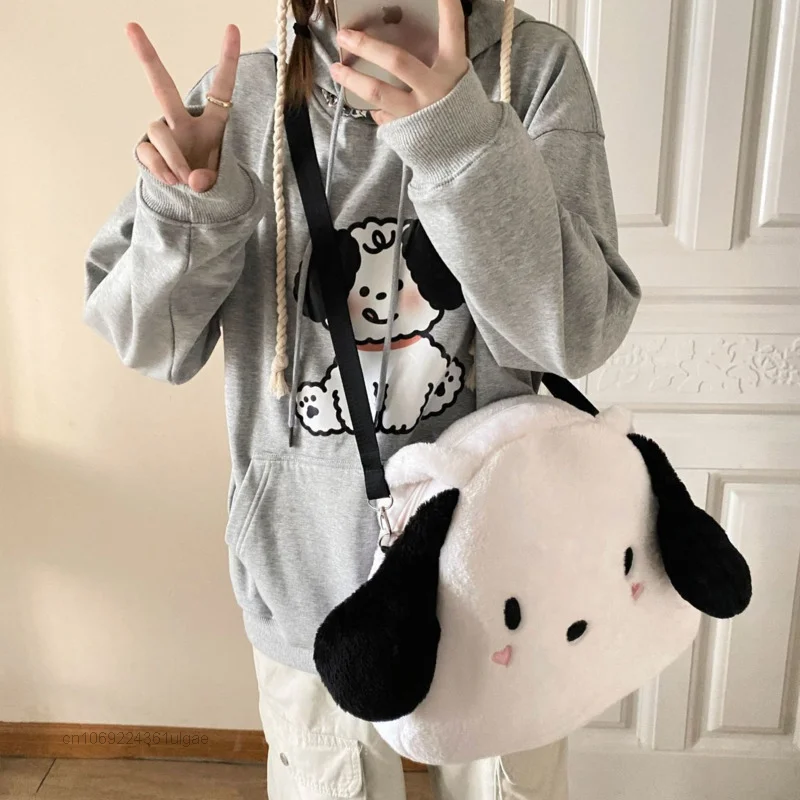 Sanrio Pochacco New Design Cute Bags Y2k Plush Backpacks Women Large Capacity Luxury Handbag Fashion Tote Shoulder Messenger Bag