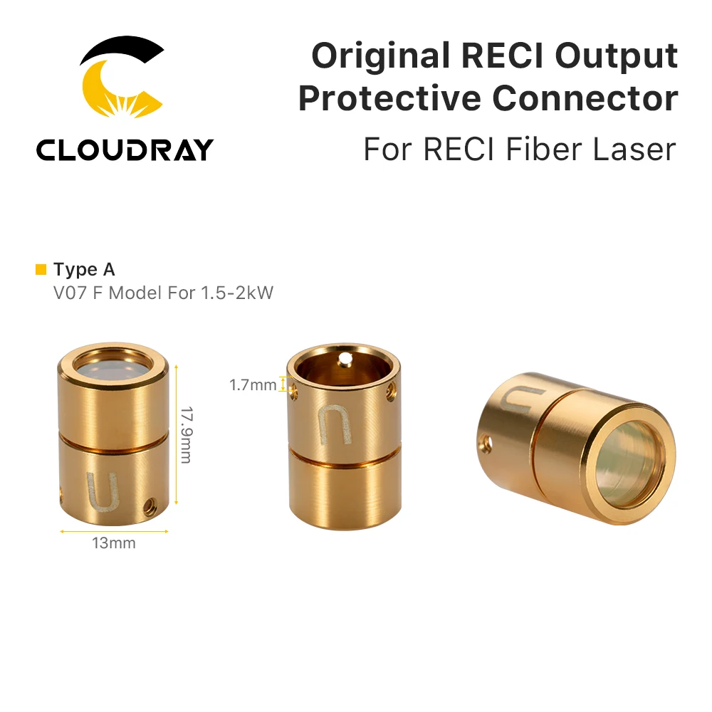 Cloudray-Original RECI Output Protective Connector for Fiber Interface Protection, 0-3KW Fiber Laser
