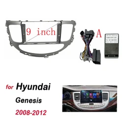 Car 2Din Audio Face Plate Fascia Frame For Hyundai Rohens Genesis 2008-2013 9
