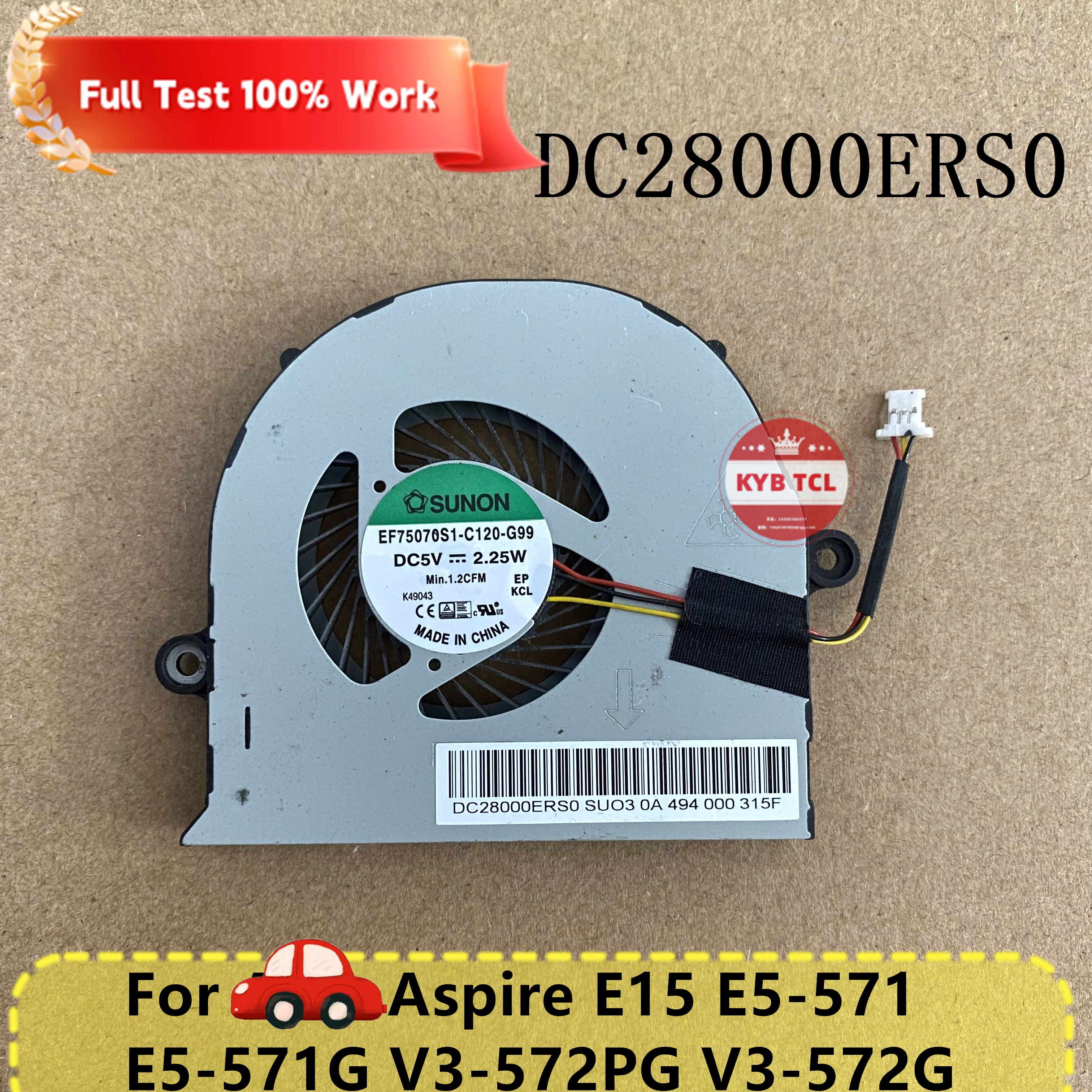 AT1540010F0 Notebook For Acer Aspire E15 E5-571 E5-571G V3-572PG V3-572G Genuine Laptop CPU Cooling Fan Or Heatsink DC28000ERS0