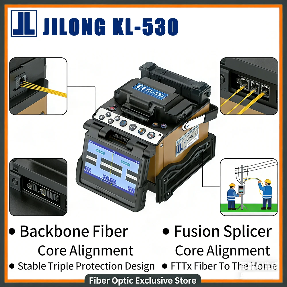 

JiLong 530 Fiber Optic Fusion Splicer 4.5-inch LED Display Screen Fully Automatic High-precision Welding Fiber Optic Tool