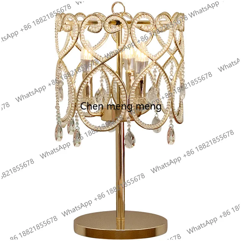 

Crystal table lamp American retro bedroom bedside lamp French light luxury romantic creative floor lamp