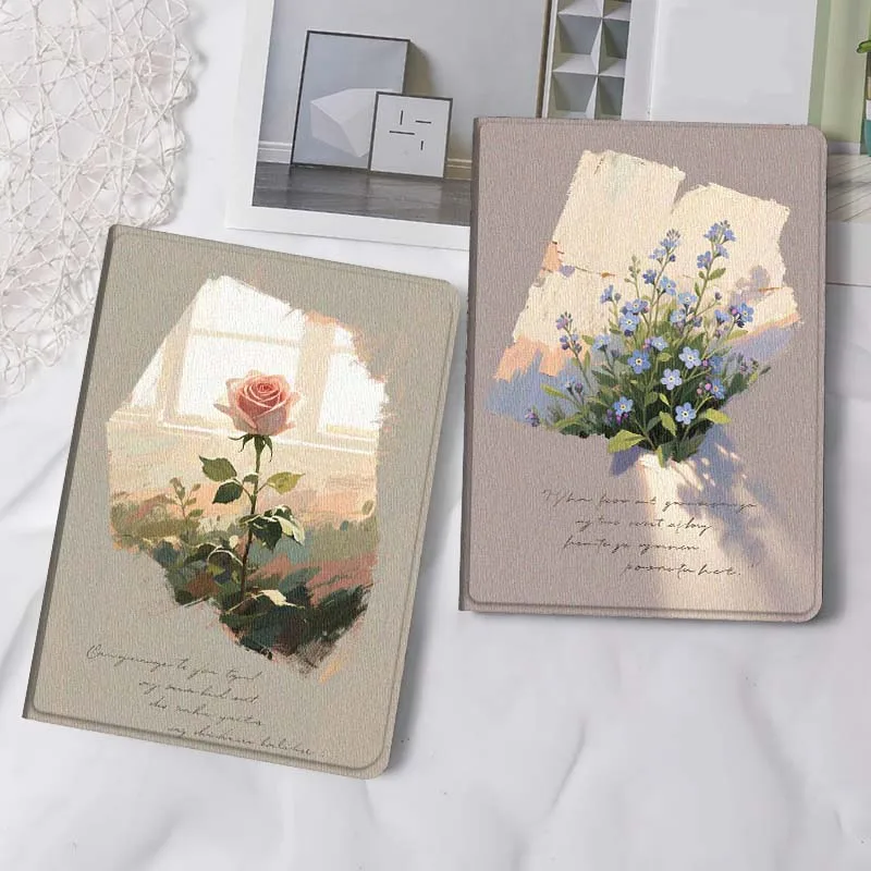 

Pink Rose Window Cool Tablet Case For Apple iPad Air Pro mini 1 2 3 4 5 6 7 8 9 11 M2 M3 M5 M4 5th 6th 7th 10th 11th Gift