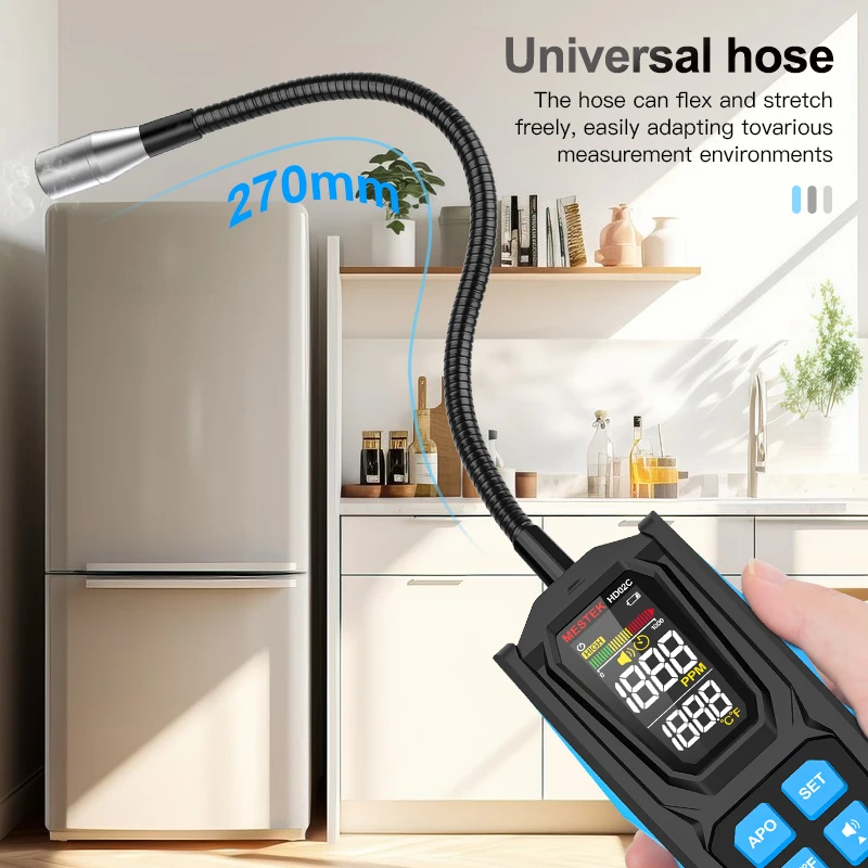 Gas monitor 22 R32 R134a Leak Detector High Sensitivity Halogen Leak Detector  Refrigerant Gas Monitor HVAC Tester Triple Alarm