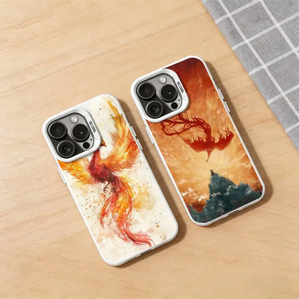 

Cool Phoenix Art Phone Case for iPhone 17 16 15 14 13 12 11 Pro Max XR XS 8 7 Plus 16E Soft Silicone Cover