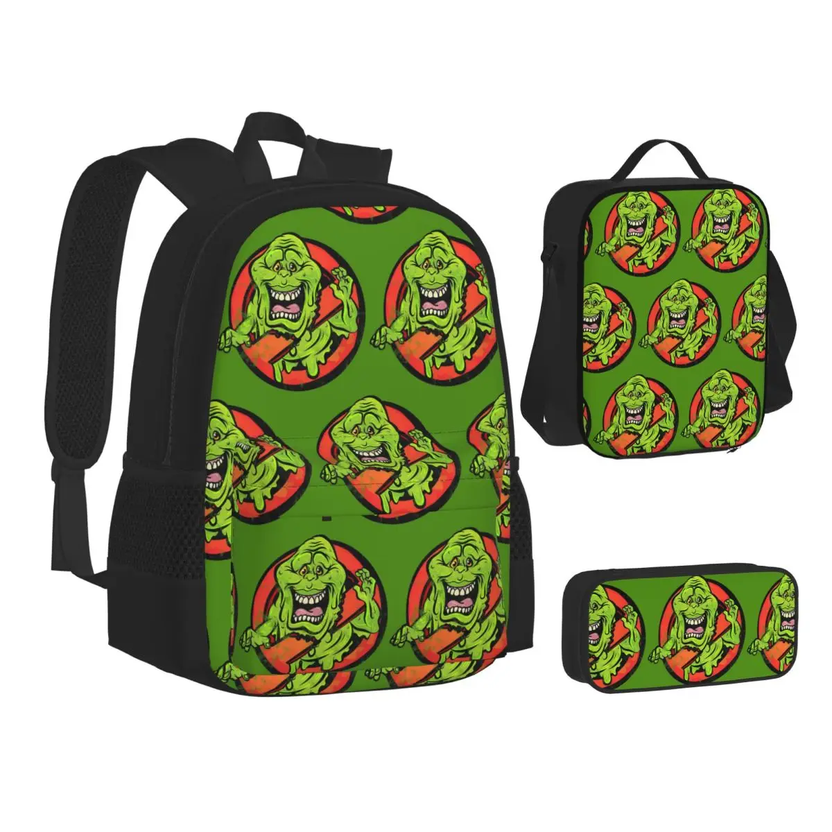 

Movie Ghostbusters Logo Backpacks Students Bookbag School Bags Kids Rucksack Lunch Bag Pen Bag Three-Piece Set