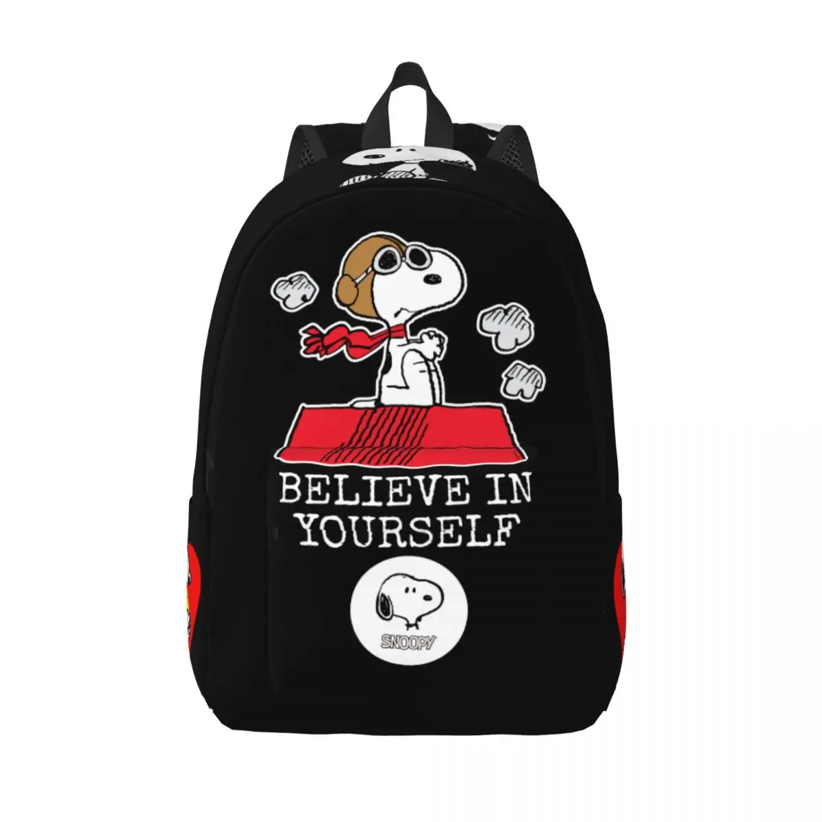 Śmieszne orzeszki ziemne węszące z nadrukiem z psem plecaki dla nastolatków szkolne torby na książki Snoopy\'s House Daypack wysoki torba studencka z