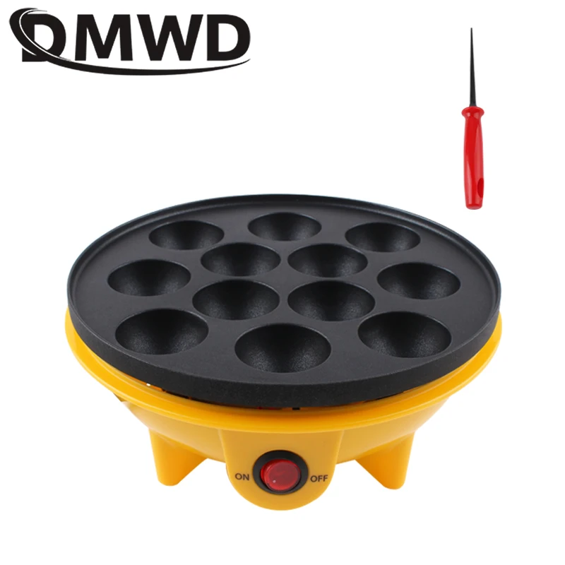 DMWD Electric Takoyaki Maker Household  Octopus Ball Grill Pan 12 Holes Mini Takoyaki Baking Machine Chibi Maruko Maker 220V