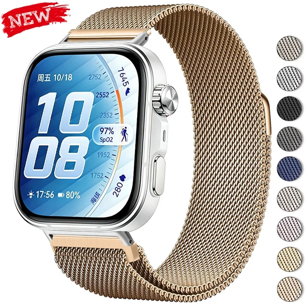 Magnetisches Loop-Milanese-Armband für Huawei Watch Fit5 5Pro Edelstahl-Armband für Huawei Fit3/4/4Pro/5/5Pro Metall-Armband