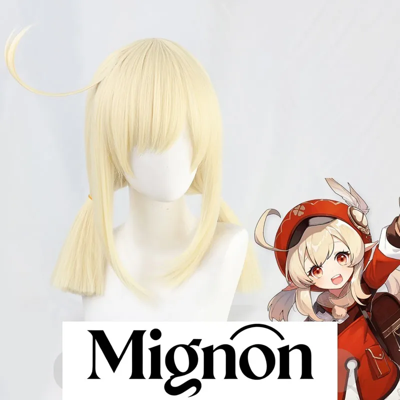 Genshin Impact Klee cosplay wig fluffy ahoge little girl runaway sun Halloween gift