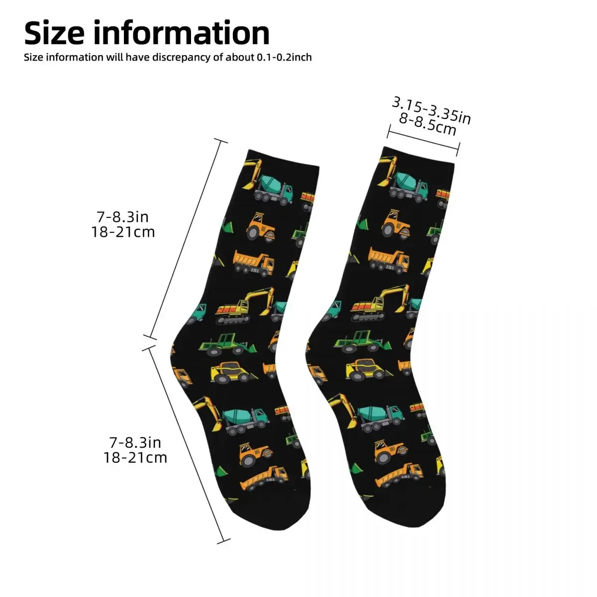 Construction Site Trucks Machine Car Toys Socks Harajuku High Quality Stockings All Season Long Socks Unisex Birthday Present