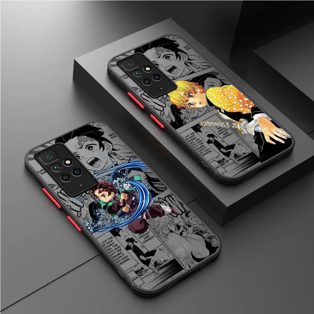 Funda trasera dura para Xiaomi Redmi Note 11, 10 Pro, 12, 13, 12S, 11S, 10S, 9, 9S, 8, 10C, 9A, 9C, 8T, 9T, PC, Demon Slayer, Anime