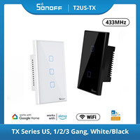 SONOFF TX Series WiFi Smart Wall Touch Switch US Type 433Mhz Control Voice Remote Control Smart Scene via eWeLink Alexa Google
