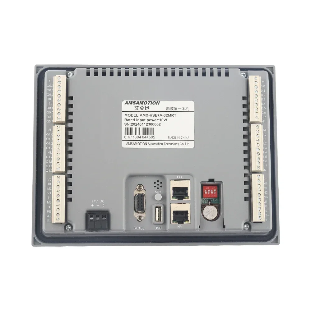 AMSAMOTION 7 ''pulgadas HMI PLC S7-200 SMART Ethernet todo en uno Ethernet 16DI 16DO 4AI 2AO controlador pantalla táctil PT100 SMART200