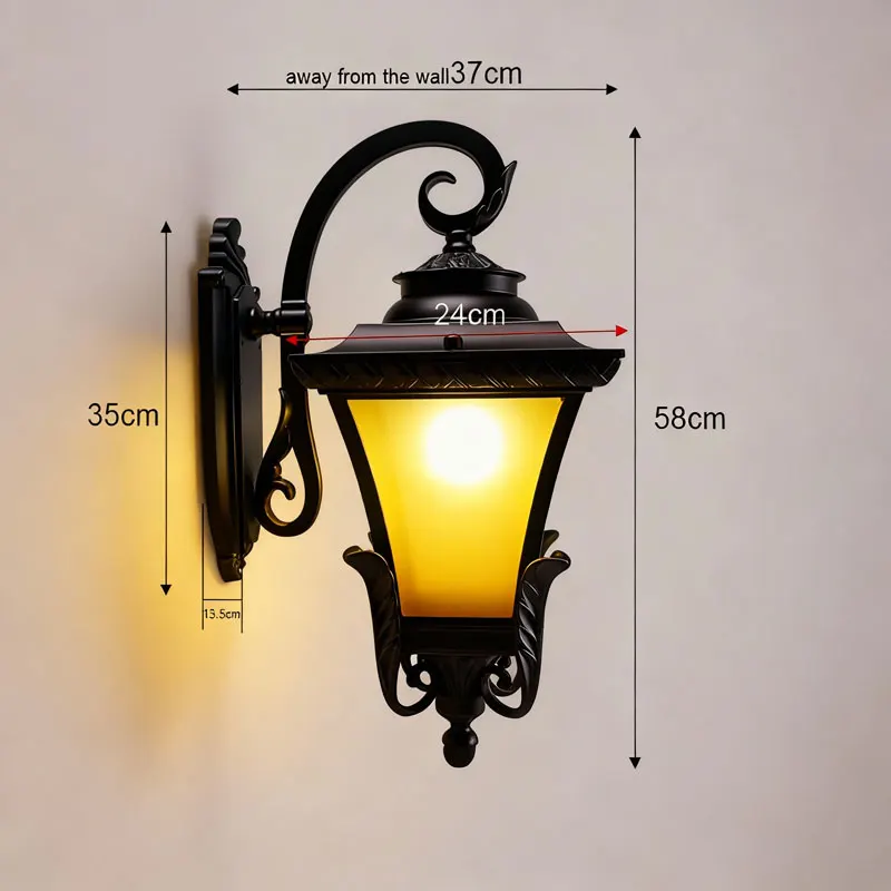 European Style Vintage Waterproof Outdoor Wall Lamp for Balconies Hallways Corridors Courtyard Lighting