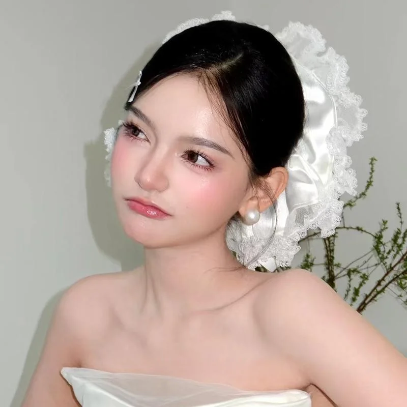 

Потрясающе красивые большие эластичные резинки для волос с кружевной отделкой, аксессуары для причесок в стиле принцессы, для свадебных платьев и лесных образов