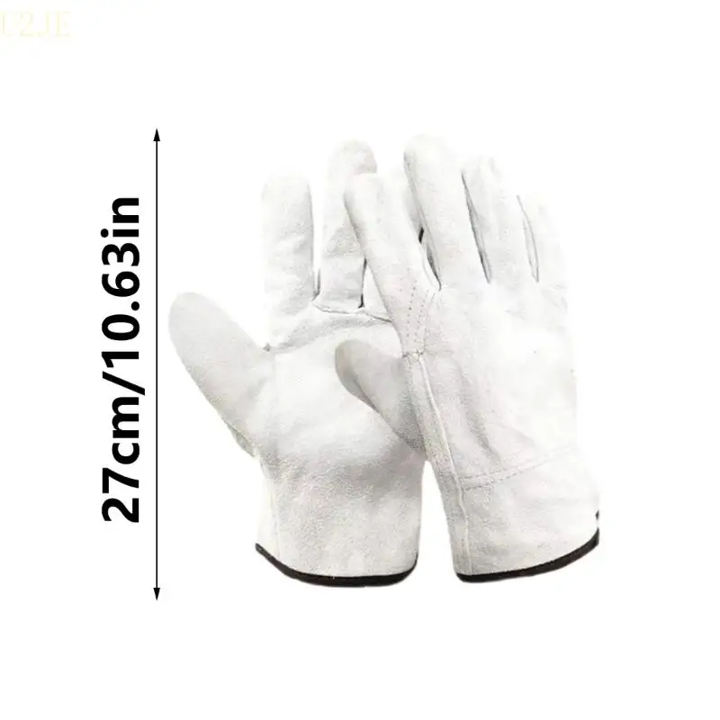 U2JE Comfortable Garden Gloves Wear Resistant Leather Work Gloves Safety Work Gloves