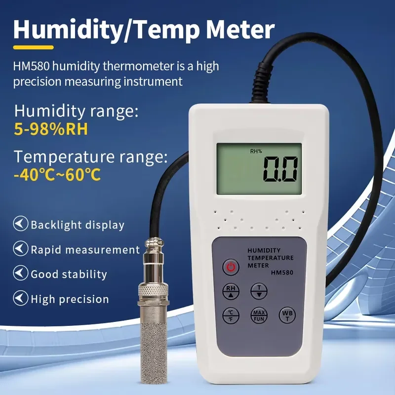 New Arrivals High Precision HM580 Portable Digital Humidity/Temp Meter Hygrometer Thermometer