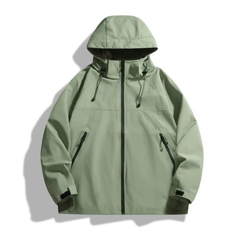 

Тренч Классический стиль Пальто Водонепроницаемая ветрозащитная уличная спортивная одежда для мужчин Повседневная свободная посадка Сплошной цвет Походная пара модель