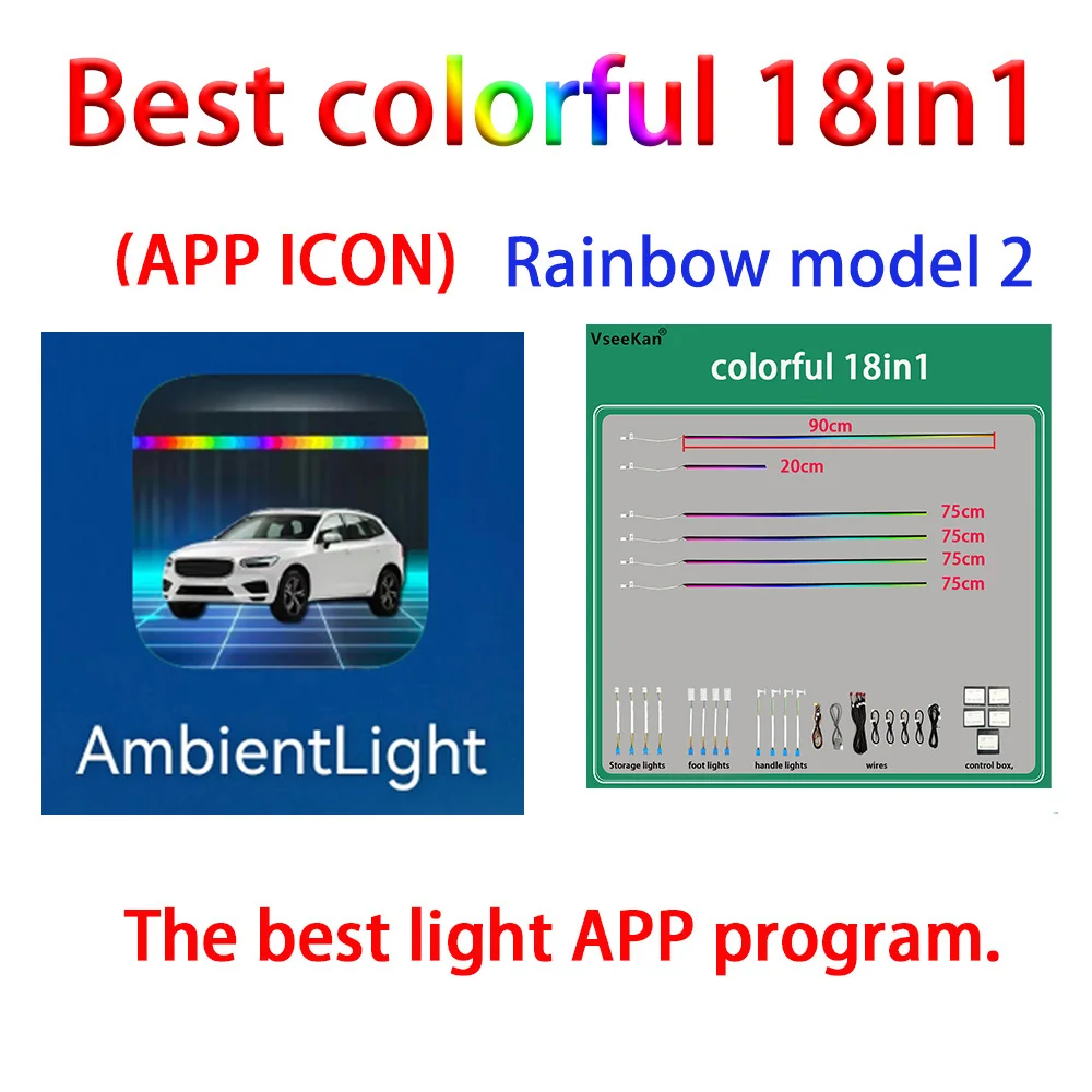 The Best Car Ambient Light Universal Car Interior Atmosphere Lamps Audio Hood D Small Car Tweeter LED Ambient Light